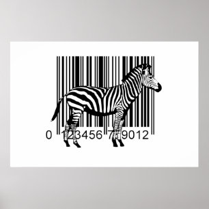 Poster Illustration Zebra du code barre