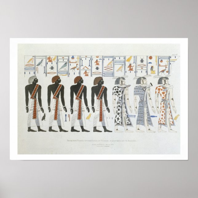 Poster Illustrations des hiéroglyphes des tombes de t (Devant)