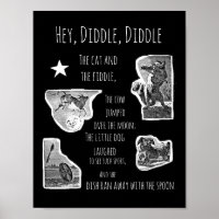 Illustré Hey Diddle Diddle Nursery Rhyme