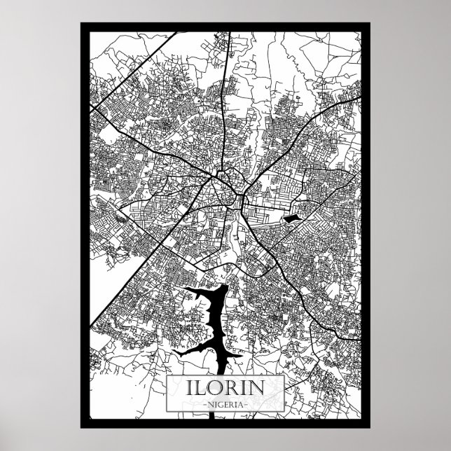 Poster Ilorin Nigeria City Map (Devant)