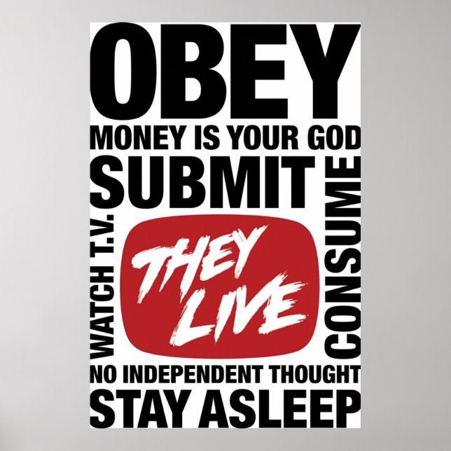 Poster Ils Live ObeyEnvoyer des messages thématiques (Devant)