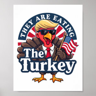 Poster Ils Mangent Des Dindons Drôle Faire Thanksgiving G