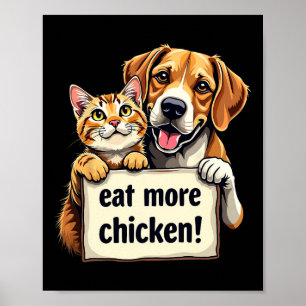 Poster Ils mangent Les Chiens Chats Mangent Plus De Chick