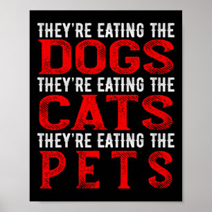 Poster Ils mangent Les Chiens Les Chats Les Animaux