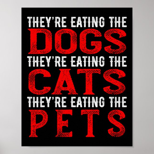 Poster Ils mangent Les Chiens Les Chats Les Animaux (Devant)