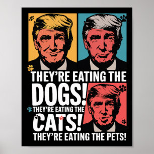 Poster Ils mangent les chiens Trump contre Kamala 2024 El