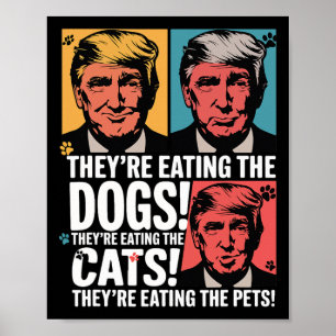 Poster Ils Mangent Les Chiens Trump Vs Kamala 2025 Élect