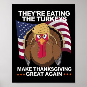Poster Ils mangent les dindes - Drôle de T-shirt de Thank