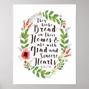 Poster Ils ont cassé le pain dans leur copie d'art de