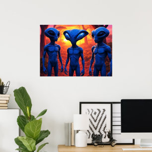 Poster Ils sont ici IA Art Alien