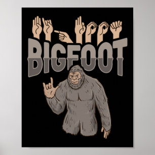 Poster ILY Bigfoot Langue des Signes Américaine geste de 