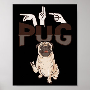 Poster Ily Pug Langue Des Signes Gestuelle Sourds Perte A