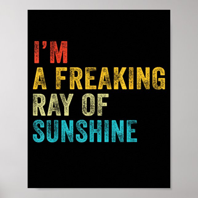 Poster I'm A Freaking Ray Of Sunshine Funny Sarcastic Vin (Devant)