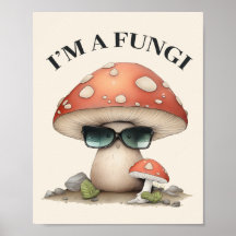 "I'm A Fungi" Cute Champagne avec lunettes de sole