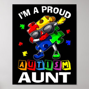 Poster I'm A Proud Autism Aunt Autism Aware Dabbing P