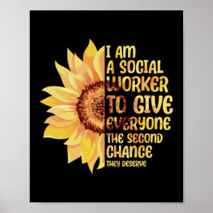Poster I'm A Social Worker School Sunflower Mental Health