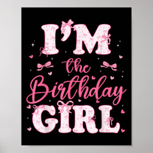 Poster Im Anniversaire Fille Coquette Bow Famille Anniver