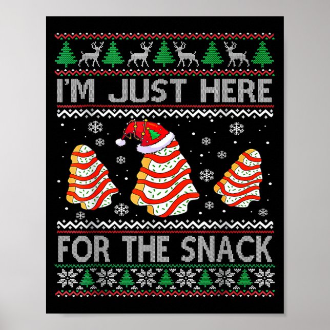 Poster I'm Just Here For The Snack Christmas Cakes Debbie (Devant)
