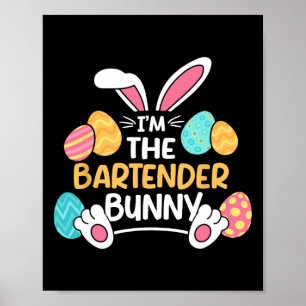 Poster Im Le Bartender Bunny Bartending Pâques Mixologis
