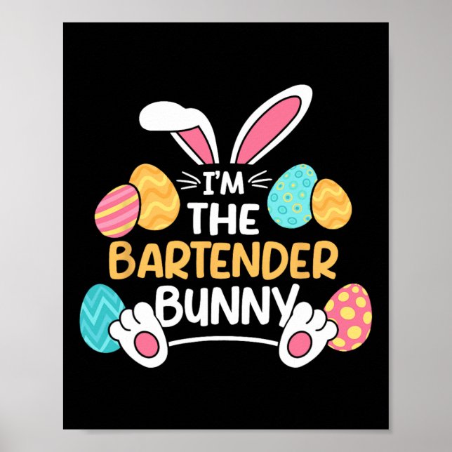 Poster Im Le Bartender Bunny Bartending Pâques Mixologis (Devant)