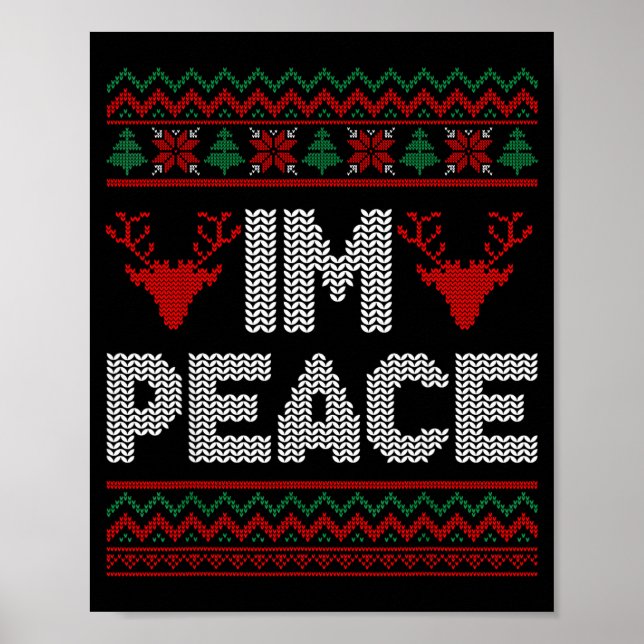 Poster I'm Peace Couple Matching Christmas Ugly Sweater  (Devant)