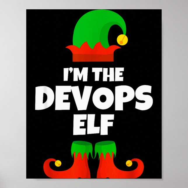 Poster I'm The Devops Elf Family Pajama Christmas Enginee (Devant)