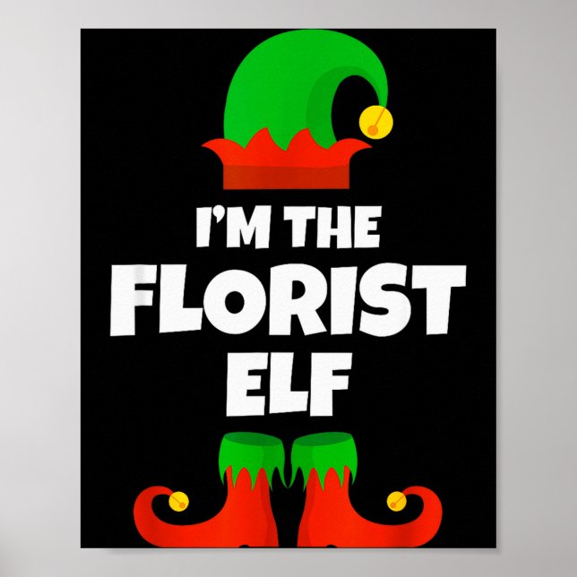 Poster I'm The Florist Elf Family Pajama Christmas Floral (Devant)
