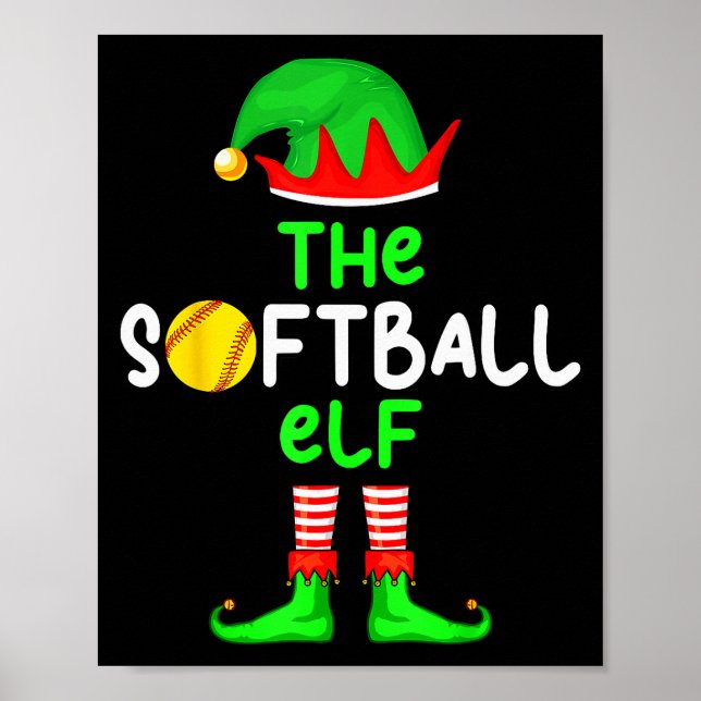 Poster I'm The Softball Elf Christmas Family Matching Paj (Devant)