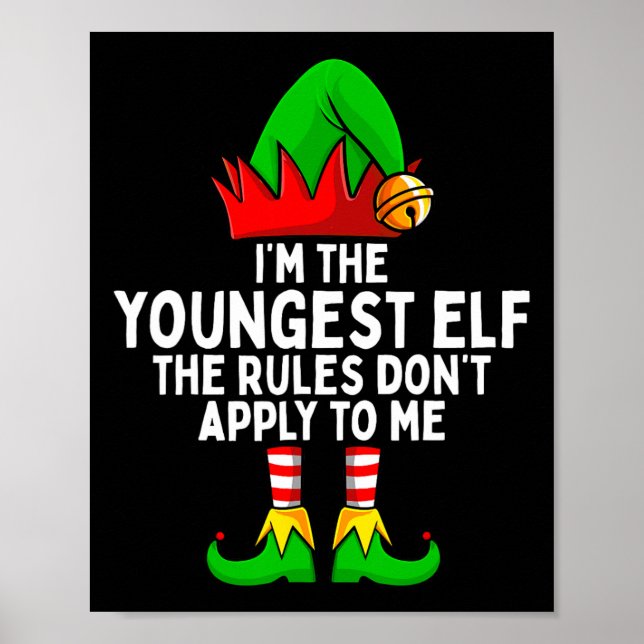 Poster I'm The Youngest Elf Matching Family Christmas (Devant)