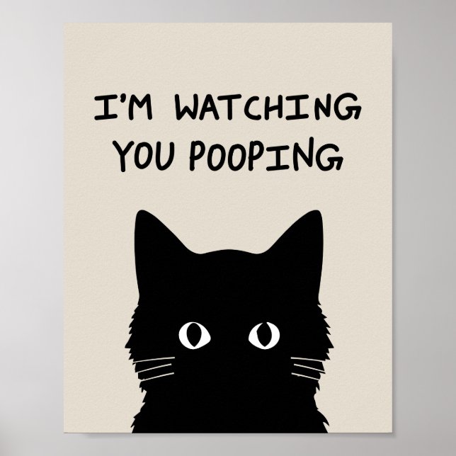 Poster I'm watching you pooping cat (Devant)