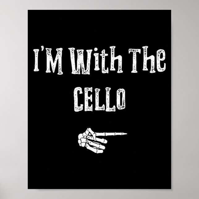 Poster I'm With Cello Halloween Costume Funny Couples Mat (Devant)