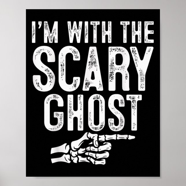Poster I'm With The Y Ghost Easy Costume Halloween Couple (Devant)