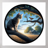 Image 3D circulaire d'un chat domestique à cheveux