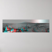 Image 3D du paysage Mars Curiosity Landrover