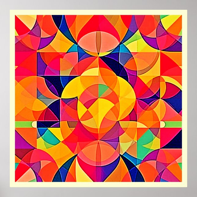 Poster Image Abstraite de symétrie dynamique (Devant)