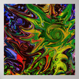 Poster Image abstraite intitulée "Les mondes émergent"