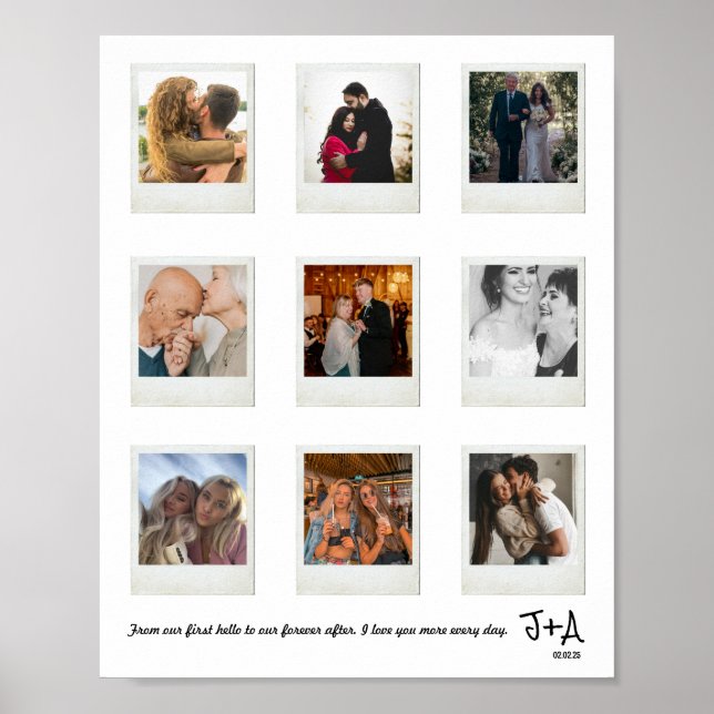 Poster Image Collage photo Anniversaire Personnalisé (Devant)