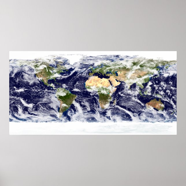Poster Image couleur vraie de toute la Terre (Devant)