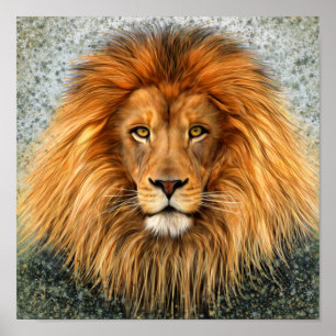 Poster Image d'art de peinture de photographie de lion