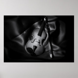 Poster Image de b&W à vie morte d'un violon