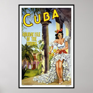 Poster Image de voyage rétro vintage Cuba