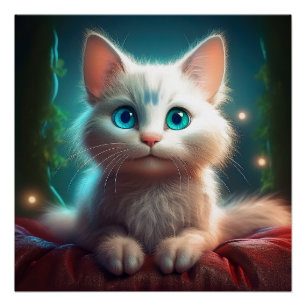 Poster Image D'Imaginaire D'Un Jeune Chat Albino