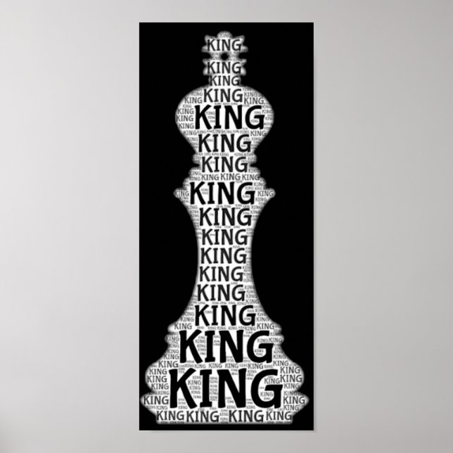 Poster Image du mot d'échecs King (Devant)
