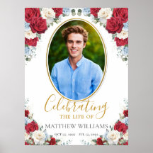 Image Florale Rouge Blanc Bleu Funérailles Mémoria