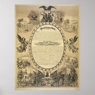 Poster Image illustrée de la proclamation d'émancipation