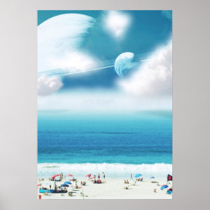 Poster Image photo surréaliste de plage galactique
