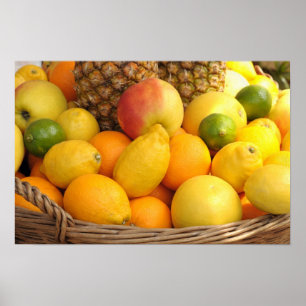 Poster Image rapprochée d'un panier avec des fruits