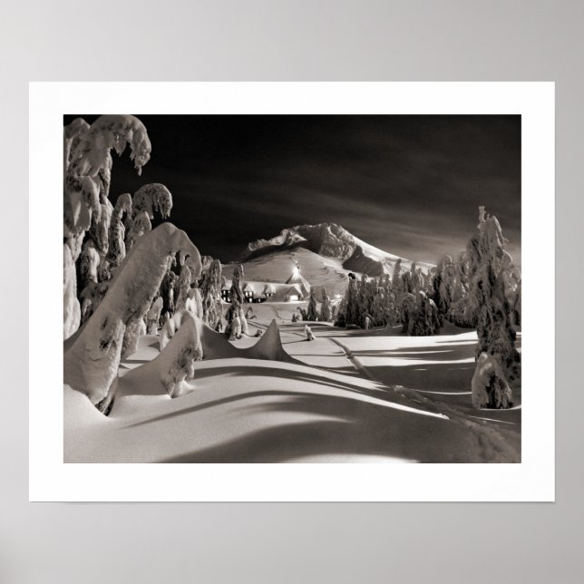 Poster Image ski vintage, Vers le village d'hiver (Devant)