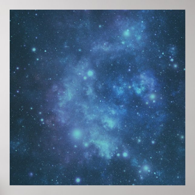 Poster Image spatiale bleue et violette (Devant)