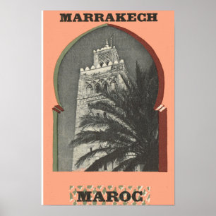 Poster Image vintage de reproduction, Marrakech, Maroc